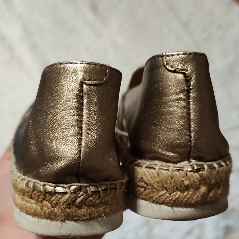 Carmen Saiz Metallic Espadrilles Rose Gold Leather Made In Spain Size 7.5 (EU38) - Picture 6 of 12
